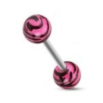 Piercing do jazyka  - zebrovaný (žlutá)