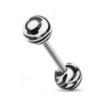 Piercing do jazyka  - zebrovaný (oranžová)