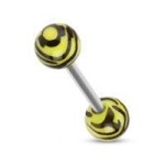 Piercing do jazyka  - zebrovaný (růžová)
