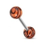 Piercing do jazyka  - zebrovaný (růžová)