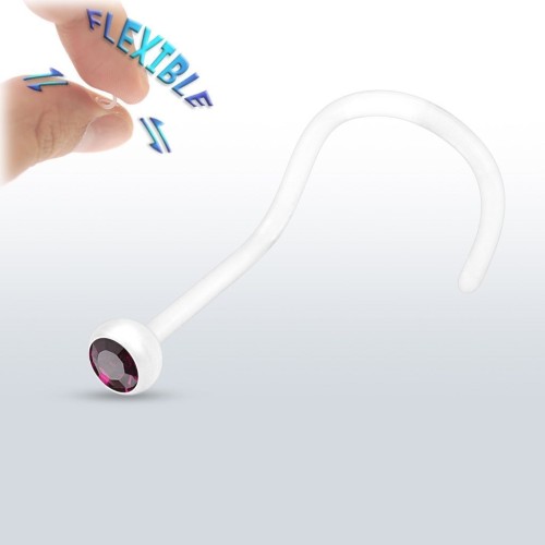 Piercing do nosu BioFlex (fialová)