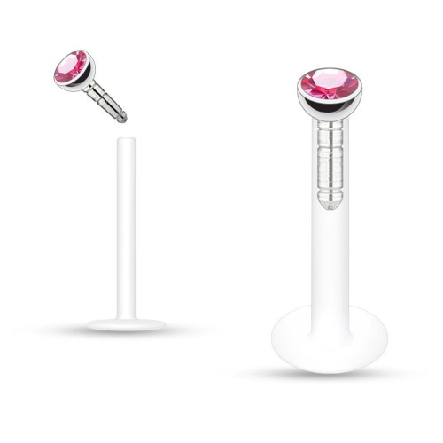 Labreta BioFlex, zirkon 2 mm (růžová)
