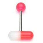 Piercing do jazyka - kapsle (čirá/bílá)