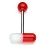 Piercing do jazyka - kapsle (čirá/bílá)