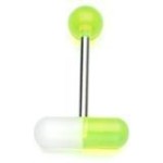 Piercing do jazyka - kapsle (modrá/bílá)