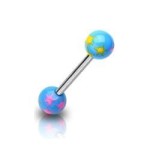 Piercing do jazyka s hvězdami (fialová)