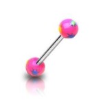 Piercing do jazyka s hvězdami (fialová)