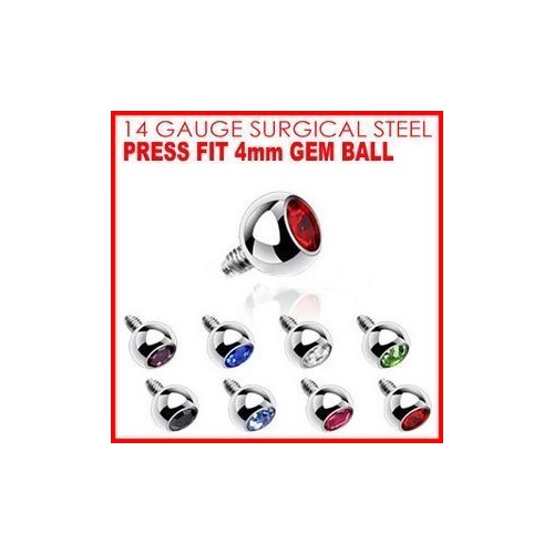 Microdermal - ozdobná část 4 mm (zelená, 4 mm)