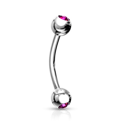 Piercing do obočí 1,2 x 8 mm (tmavě růžová)