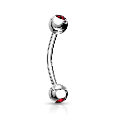 Piercing do obočí 1,2 x 8 mm (červená)
