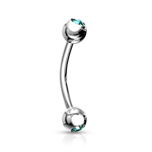 Piercing do obočí 1,2 x 8 mm (tyrkysová)
