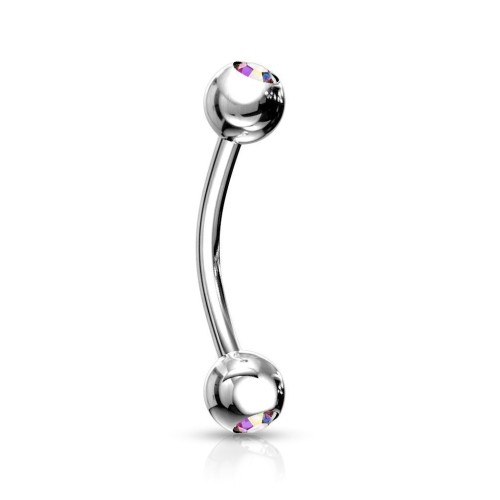 Piercing do obočí 1,2 x 8 mm (duhová)