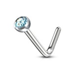 Zahnutý piercing do nosu (tyrkysová)