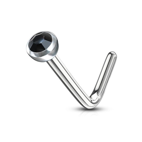 Zahnutý piercing do nosu (černá)