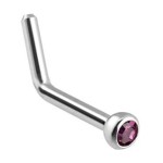 Zahnutý piercing do nosu (čirá)