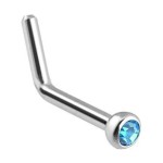 Zahnutý piercing do nosu (čirá)