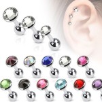 Cartilage piercing do ucha - kámen 3 mm (duhová, 1,2 x 6 mm) [1]