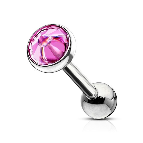 Cartilage piercing do ucha - kámen 3 mm (růžová, 1,2 x 6 mm)