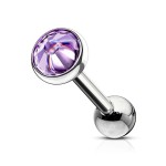 Cartilage piercing do ucha - kámen 3 mm (růžová, 1,2 x 6 mm)