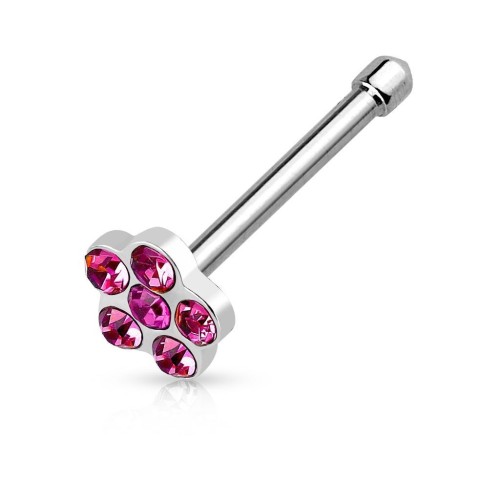 Piercing do nosu - kytička (růžová)