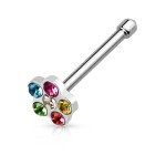 Piercing do nosu - kytička (růžová)