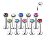 Piercing do brady - labreta 1,2 x 8 mm (tmavě růžová)