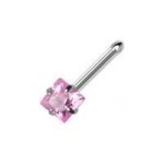 Piercing do nosu - čtvercový kamínek 3 x 3 mm (červená)