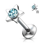 Piercing do brady - labreta hvězda (fialová)