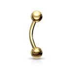 Piercing do obočí - pozlacený (1,2 x 8 mm)