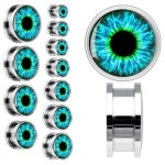 Plug do ucha šroubovací - oko modré (14 mm)