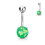 Piercing do pupíku pryskyřičný opál 8 mm (zelená)