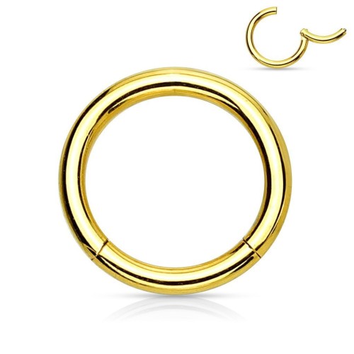 Piercing segment kruh - zlatý (1,2 x 8 mm)