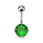 Piercing do pupíku, kámen 7 mm (fialová)