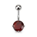 Piercing do pupíku, kámen 7 mm (růžová)