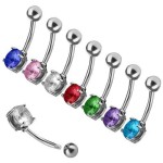 Piercing do pupíku, kámen 7 mm (tyrkysová)