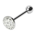 Piercing do jazyka osázený zirkony (čirá)