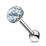 Piercing do jazyka osázený zirkony (čirá)