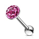 Piercing do jazyka osázený zirkony (čirá)