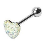 Piercing do jazyku - srdce (růžová)