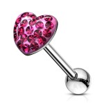 Piercing do jazyku - srdce (tyrkysová)