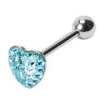 Piercing do jazyku - srdce (duhová)