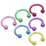 Piercing - podkova (modrá)