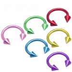 Piercing - podkova, tl. 1,6 mm (žlutá)