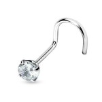 Stříbrný piercing do nosu - zirkon 3mm (zelená)