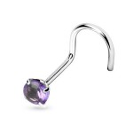 Stříbrný piercing do nosu - zirkon 3mm (červená)