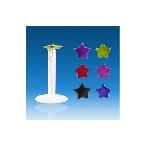 Piercing do brady - hvězda (modrá)