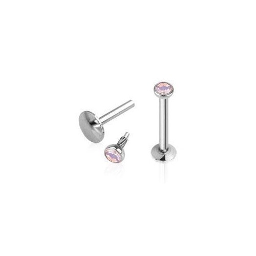 Piercing do brady - labreta, opalit růžový (1,2 x 8 mm)