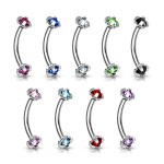 Piercing do obočí s vnitřním závitem (světle fialová)