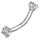 Piercing do obočí s vnitřním závitem (čirá)
