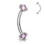 Piercing do obočí s vnitřním závitem (čirá)